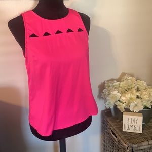 GIANNI BINI Hot Pink Cutout Tank M